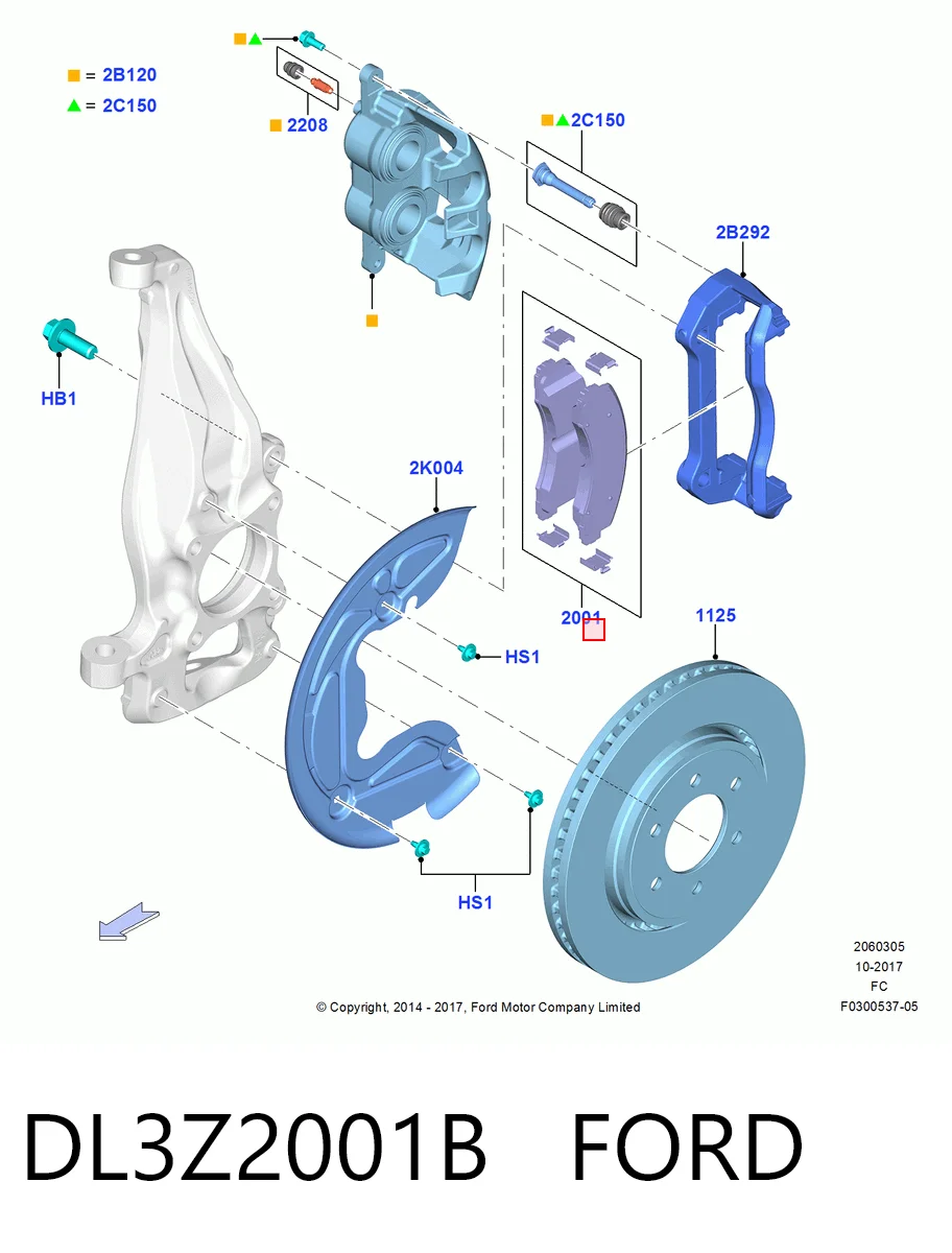 DL3Z2001B Ford Колодки передние