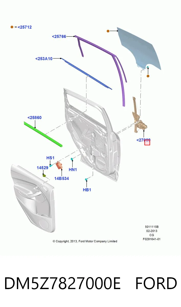 DM5Z7827000E Ford  Механизм стеклоподъемника правой задней двери