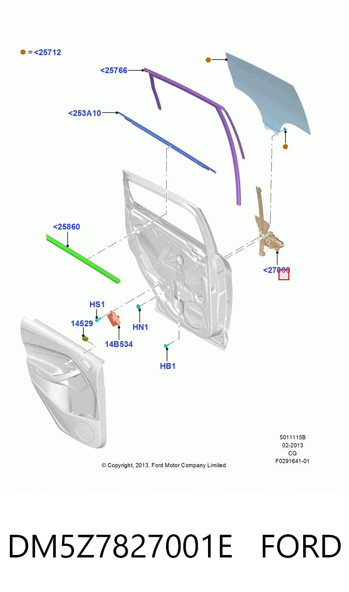 DM5Z7827001E Ford Механизм стеклоподъемника двери задней, левой