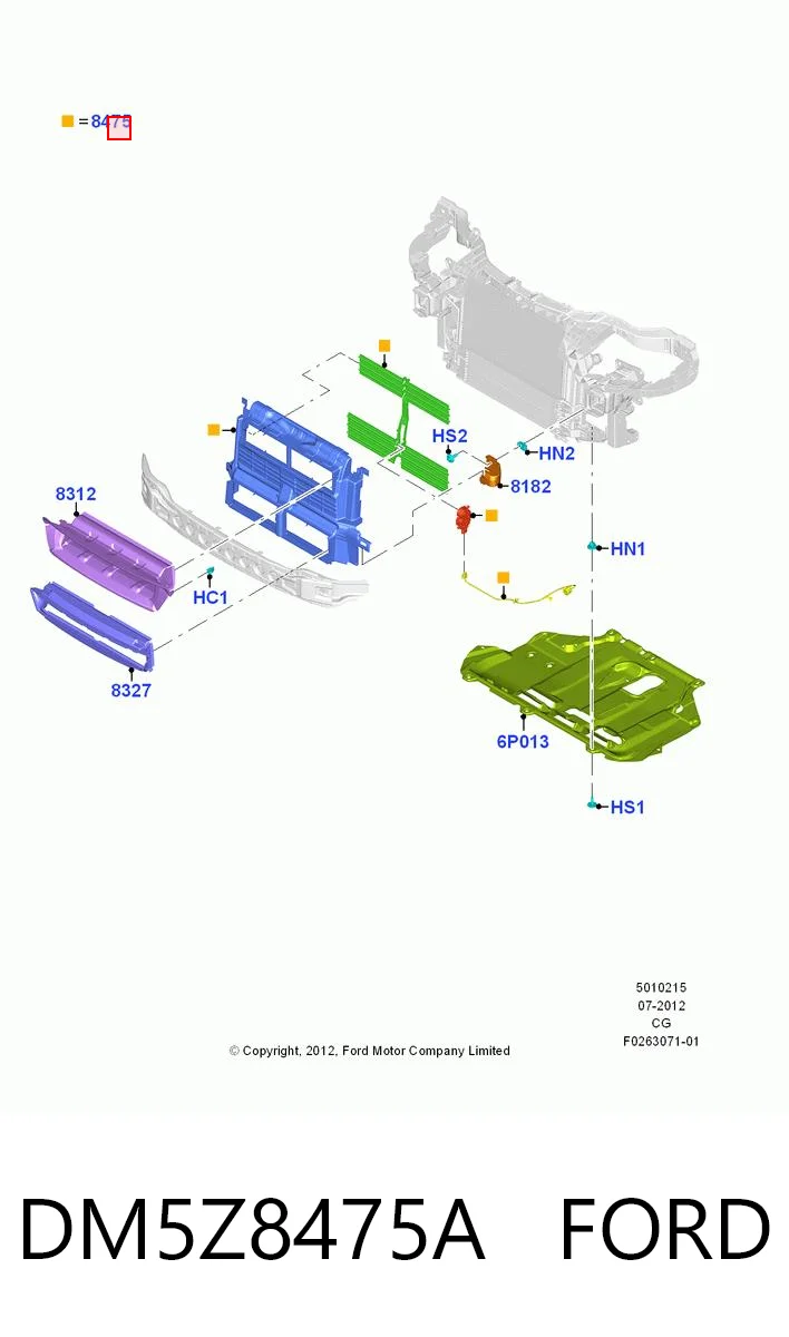 DM5Z8475A Ford Жалюзи радиатора