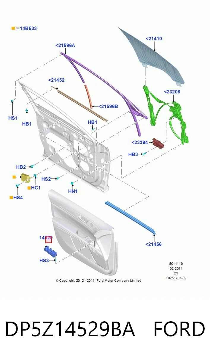 DP5Z14529BA Ford Кнопки переднего левого стекло подъёмника