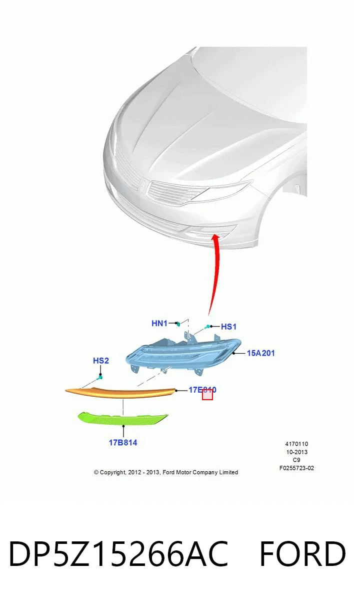 DP5Z15266AC Ford Ободок противотуманки