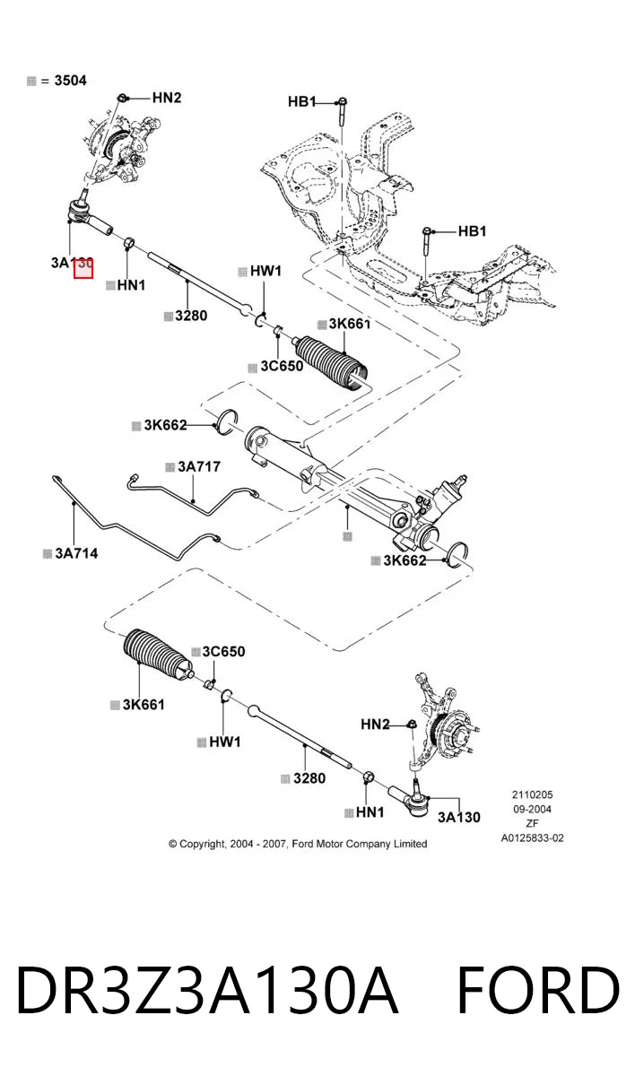 DR3Z3A130A Ford Наружный наконечник рулевой тяги