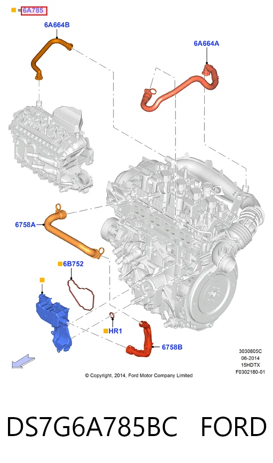 DS7G6A785BC Ford Маслоотделитель картерных газов