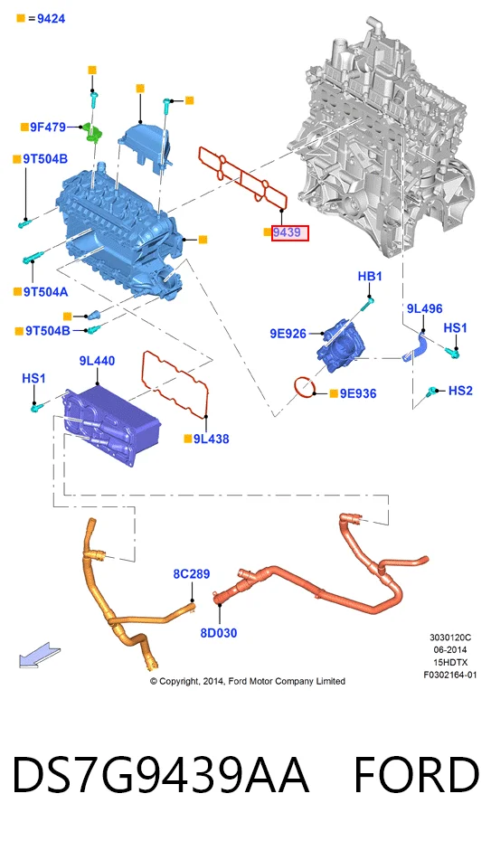 HMPDS7G9439AA Hmpx  Прокладка впускного коллектора