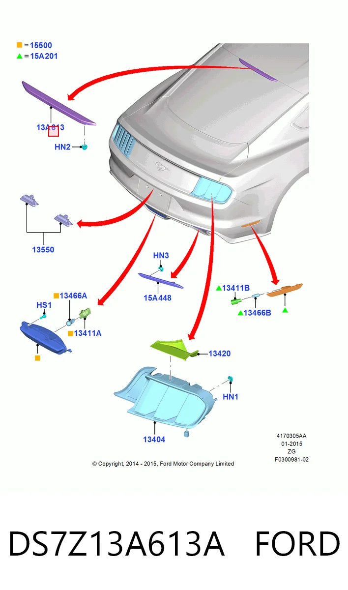 DS7Z13A613A Ford Фонарь сигнальный