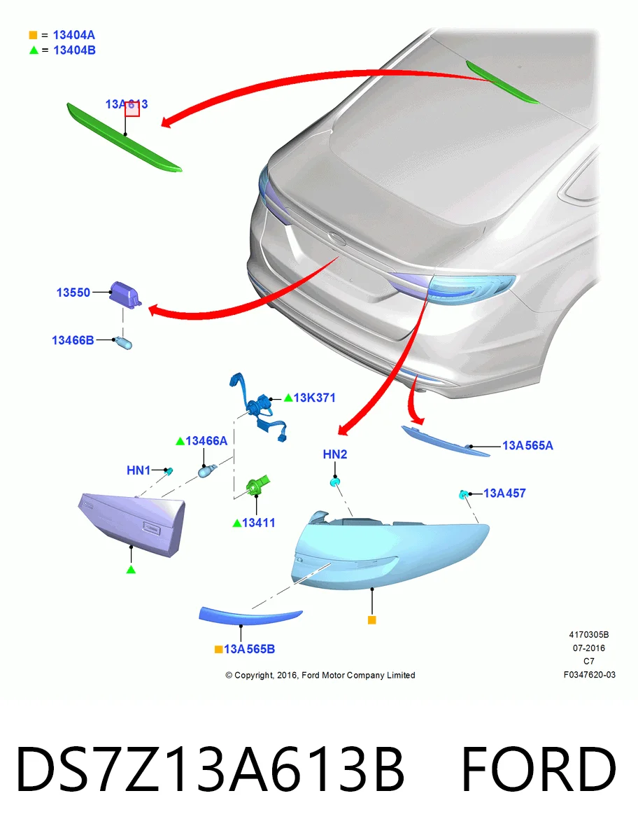 DS7Z13A613B Ford Фонарь сигнальный
