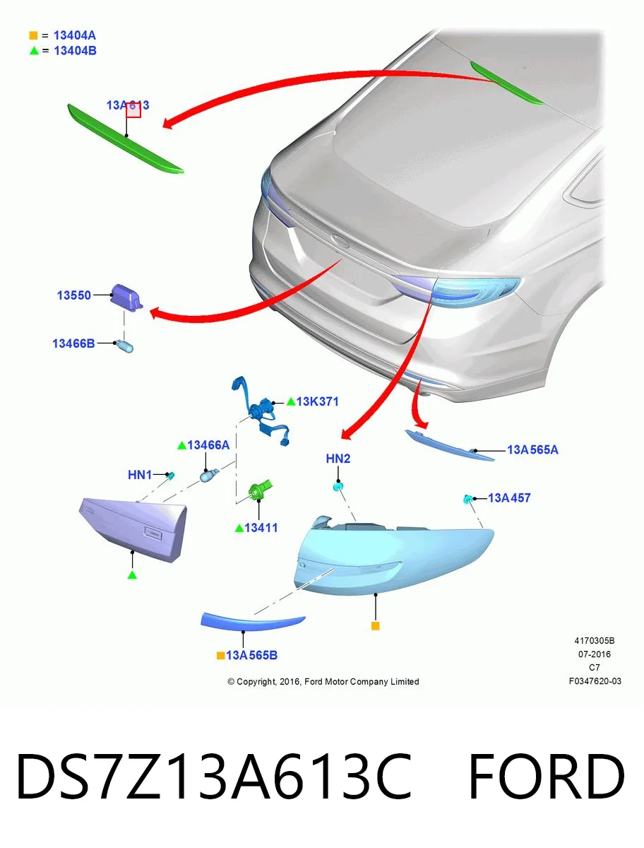DS7Z13A613C Ford Фонарь сигнальный