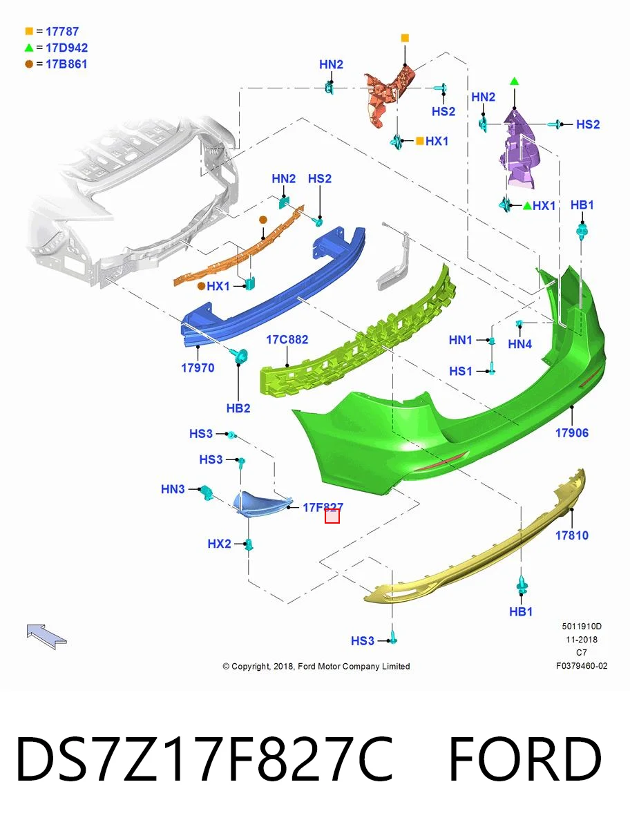 DS7Z17F827C Ford Насадка на глушитель