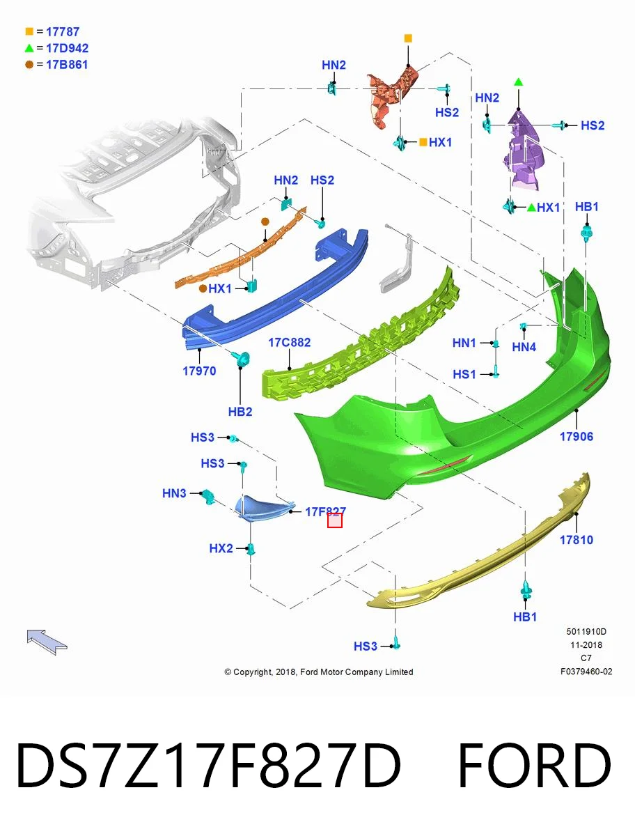 DS7Z17F827D Ford Насадка на глушитель