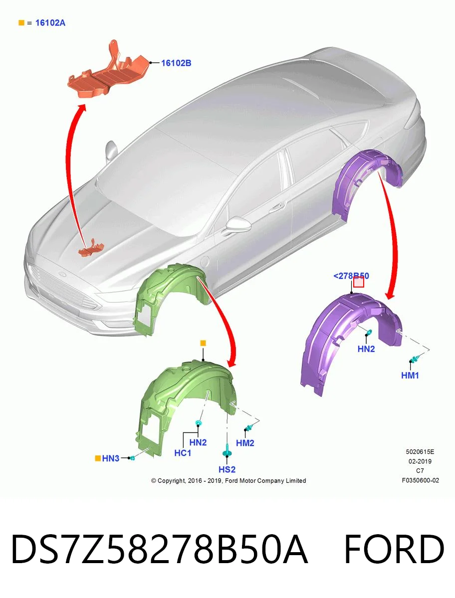 DS7Z58278B50A Ford Подкрылок крыла заднего правый