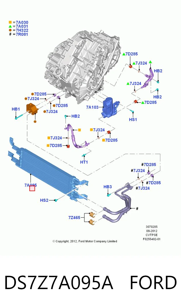 STDS7Z7A095A SAT Радиатор охлаждения, АКПП