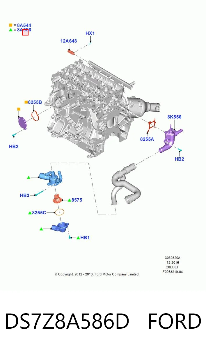 DS7Z8A586D Ford Корпус термостата в сборе