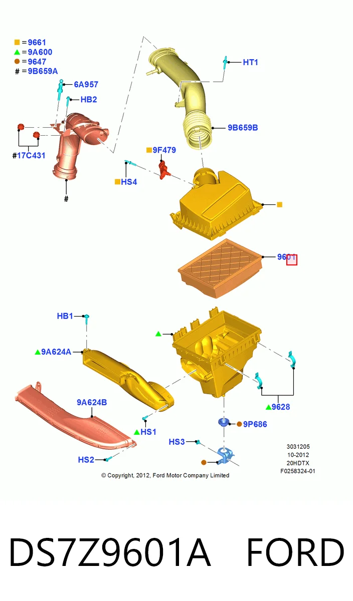 DS7Z9601A Ford Воздушный фильтр двигателя