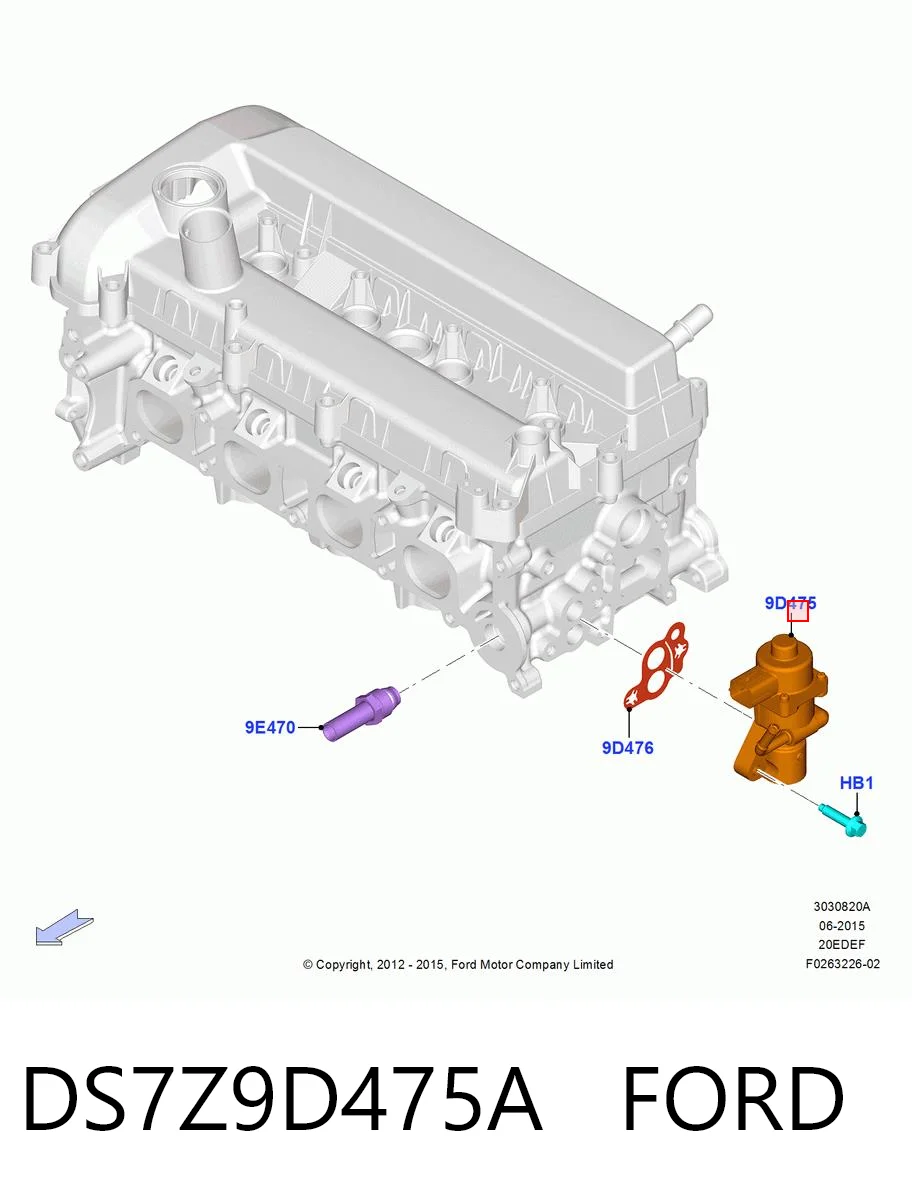 DS7Z9D475A Ford Клапан рециркуляции отработавших газов EGR