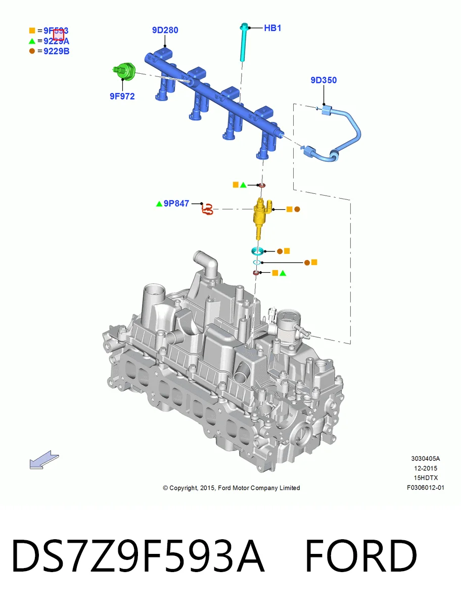 DS7Z9F593A Ford Топливные форсунки