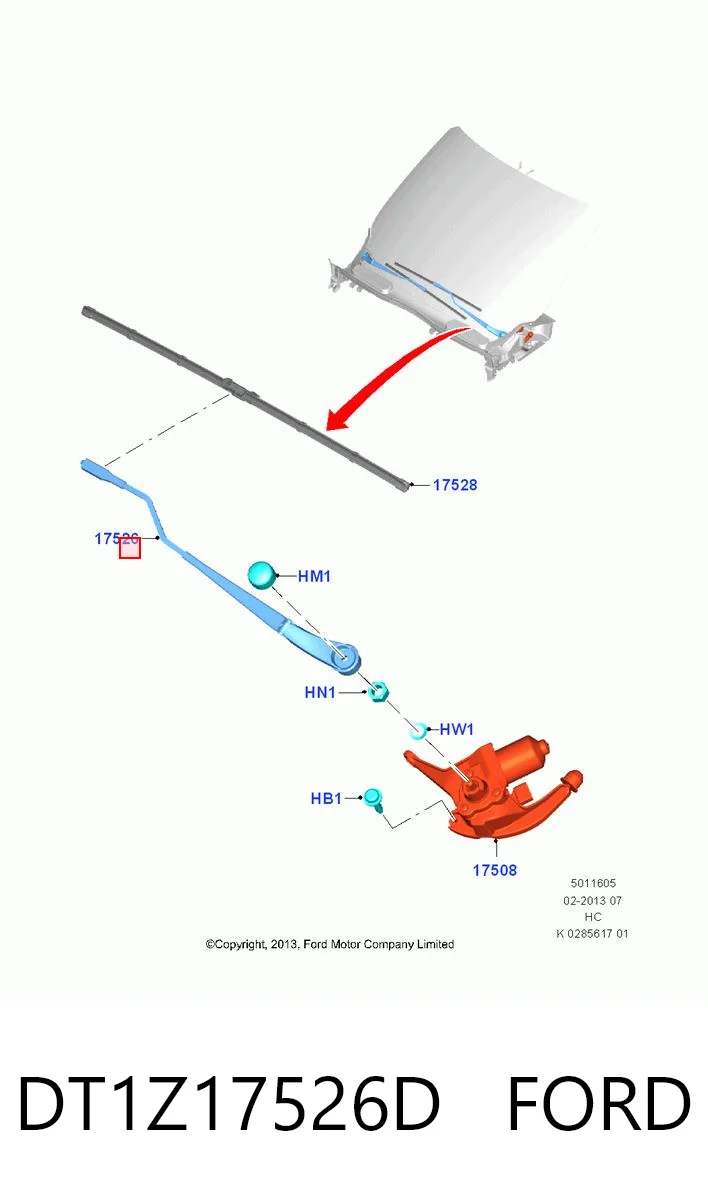 DT1Z17526D Ford Поводок дворника