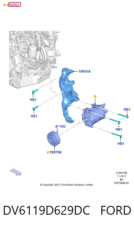 DV6119D629DC Ford Компрессор хладагента