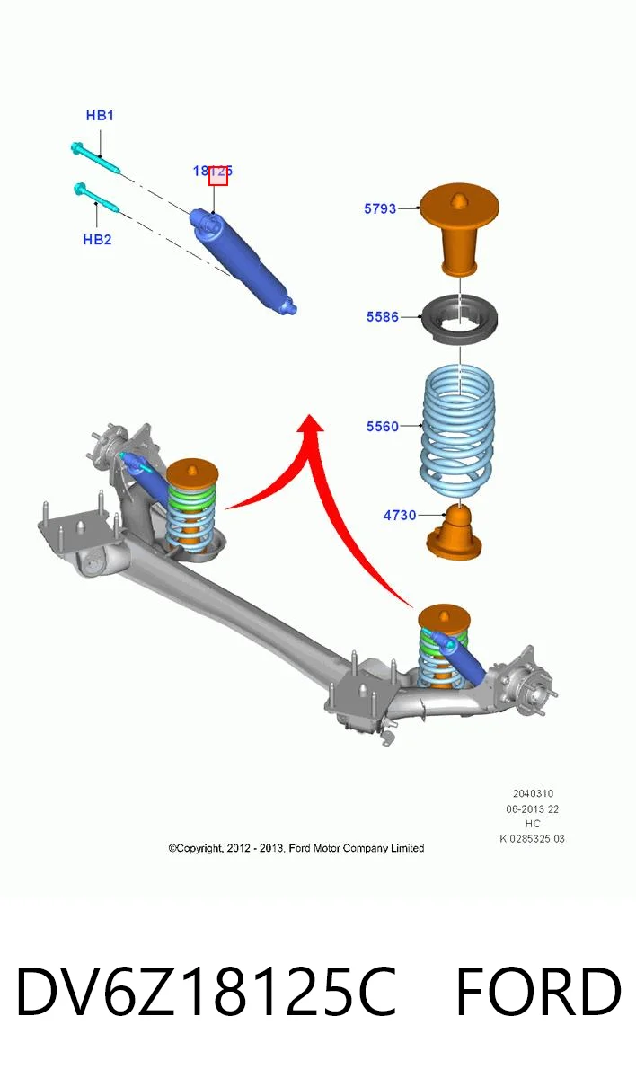 DV6Z18125C Ford Амортизаторы задние