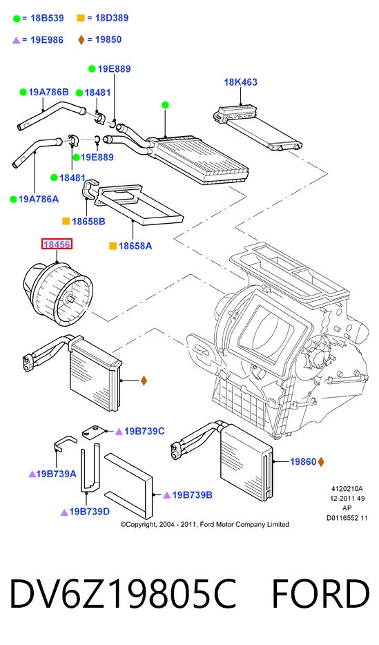 DV6Z19805C Ford Электромотор печки