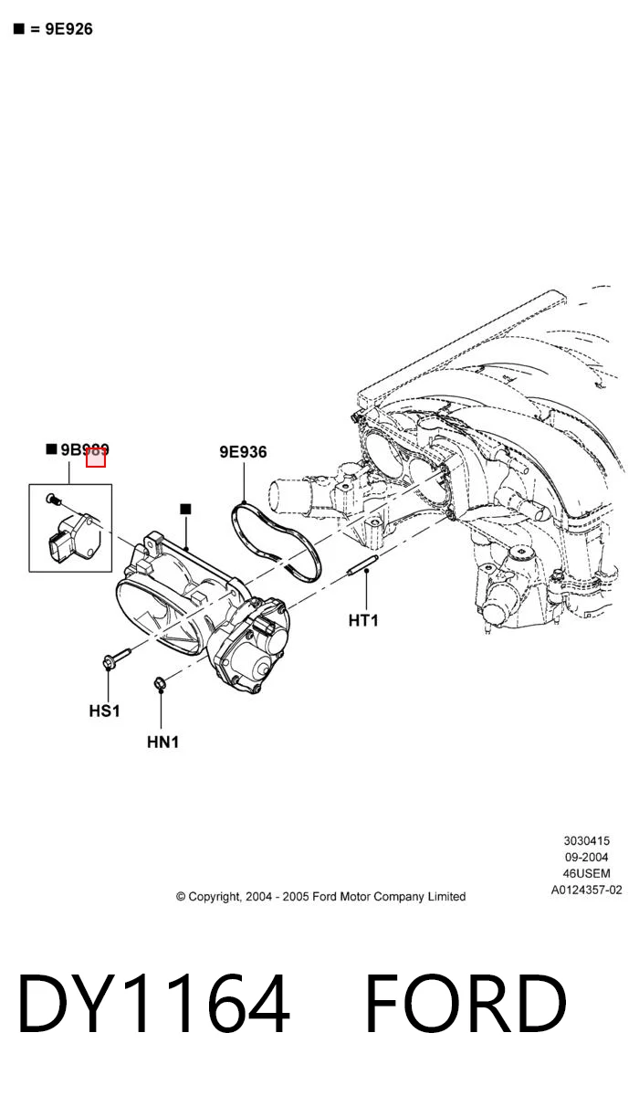 DY1164 Ford Датчик положения дроссельной заслонки