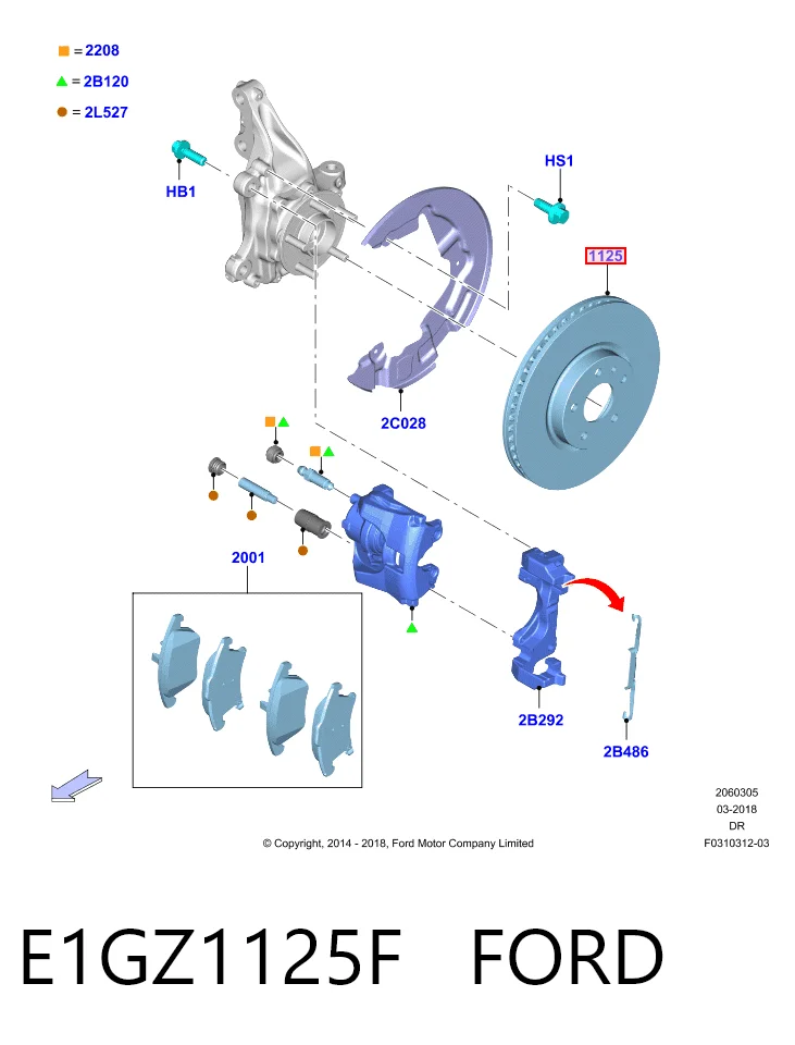 E1GZ1125F Ford Диск тормозной передний