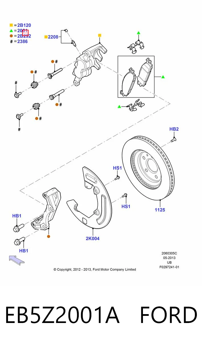 EB5Z2001A Ford Колодки передние