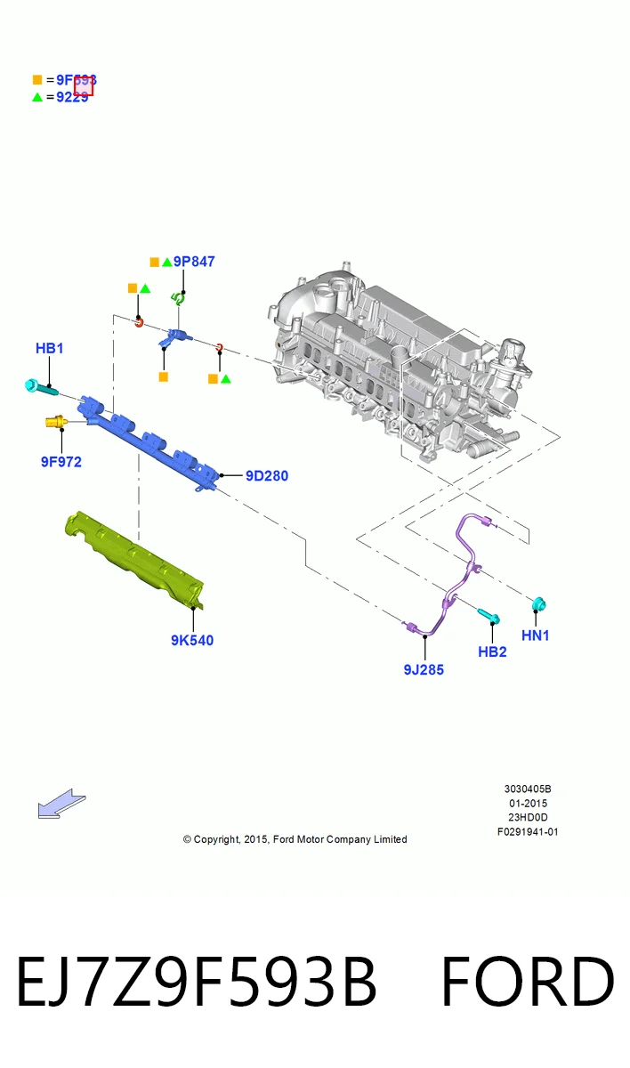 EJ7Z9F593B Ford Топливные форсунки