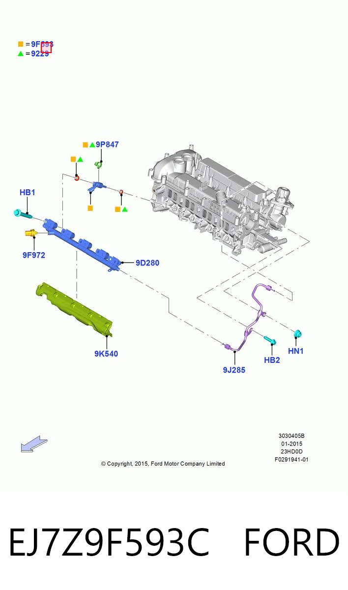 EJ7Z9F593C Ford Топливные форсунки