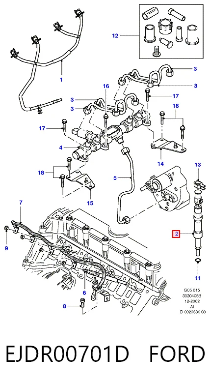 EJDR00701D Ford Топливные форсунки