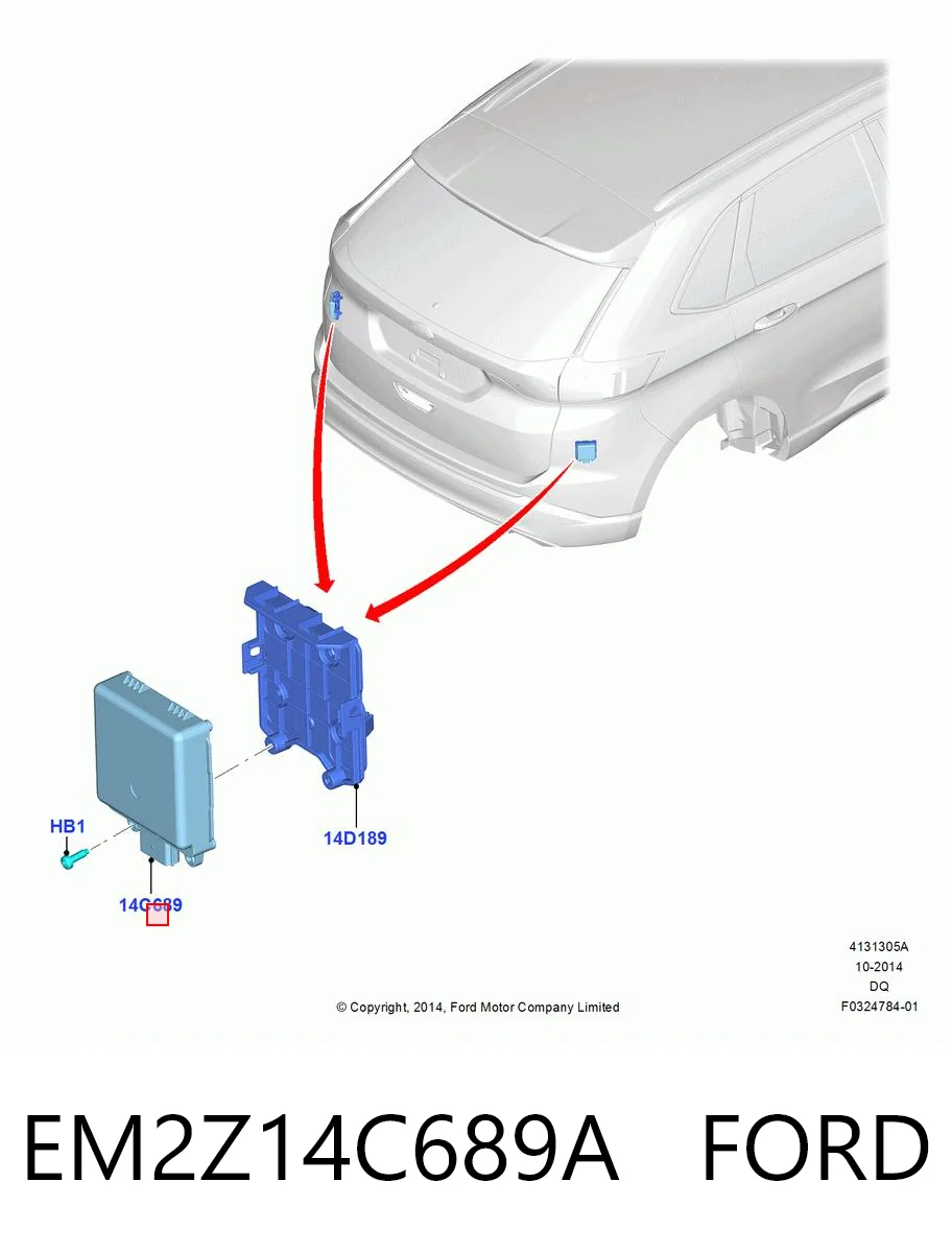 EM2Z14C689A Ford Датчик контроля мертвой зоны задний