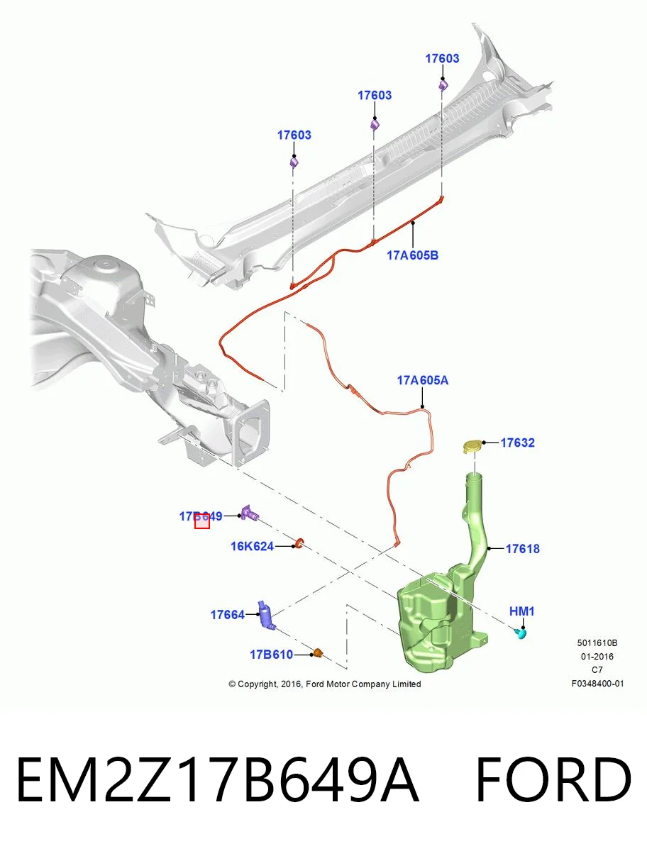 EM2Z17B649A Ford Датчик уровня бачка стеклоомывателя