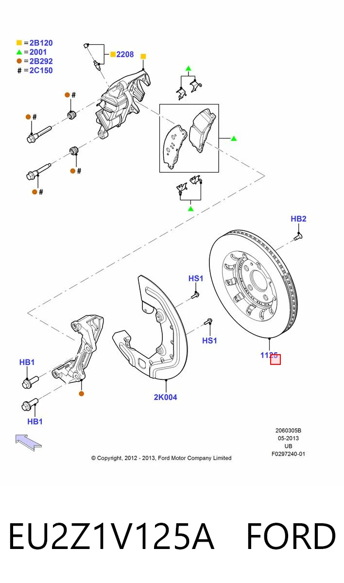 EU2Z1V125A Ford Диск тормозной передний