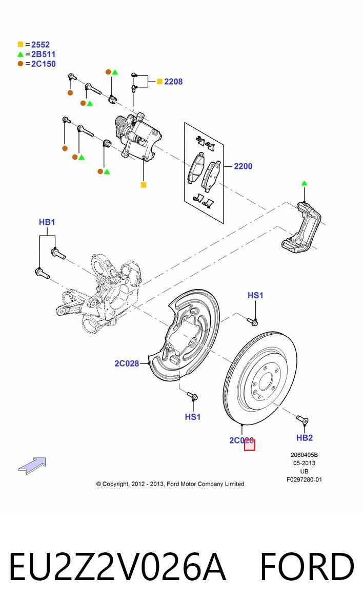 EU2Z2V026A Ford Дисковый тормоз