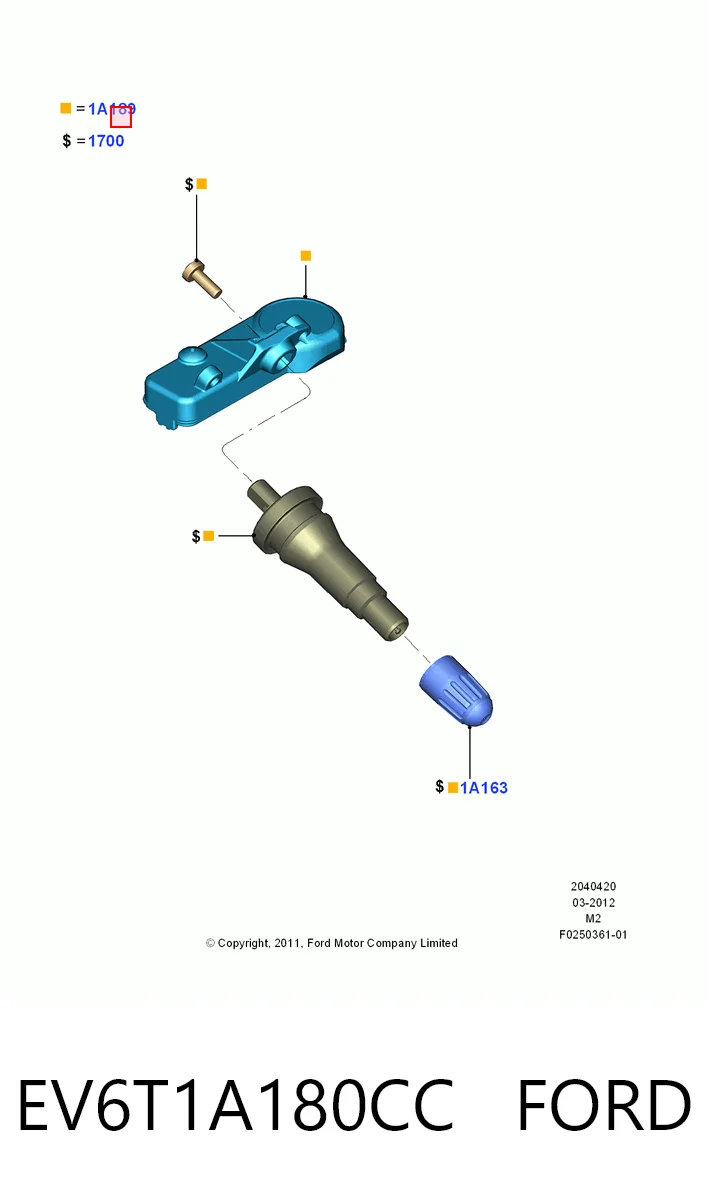 EV6T1A180CC Ford Манометр воздушный