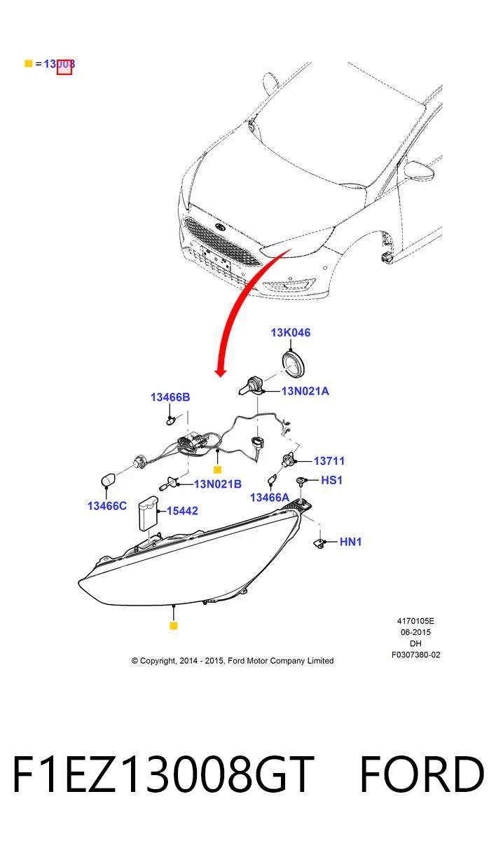 Купить FP2819R11T TYC Фара левая передняя