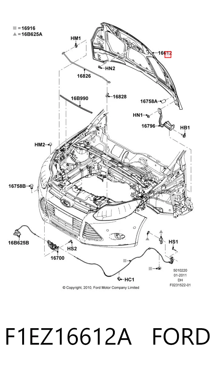 Капот Ford Focus 3
