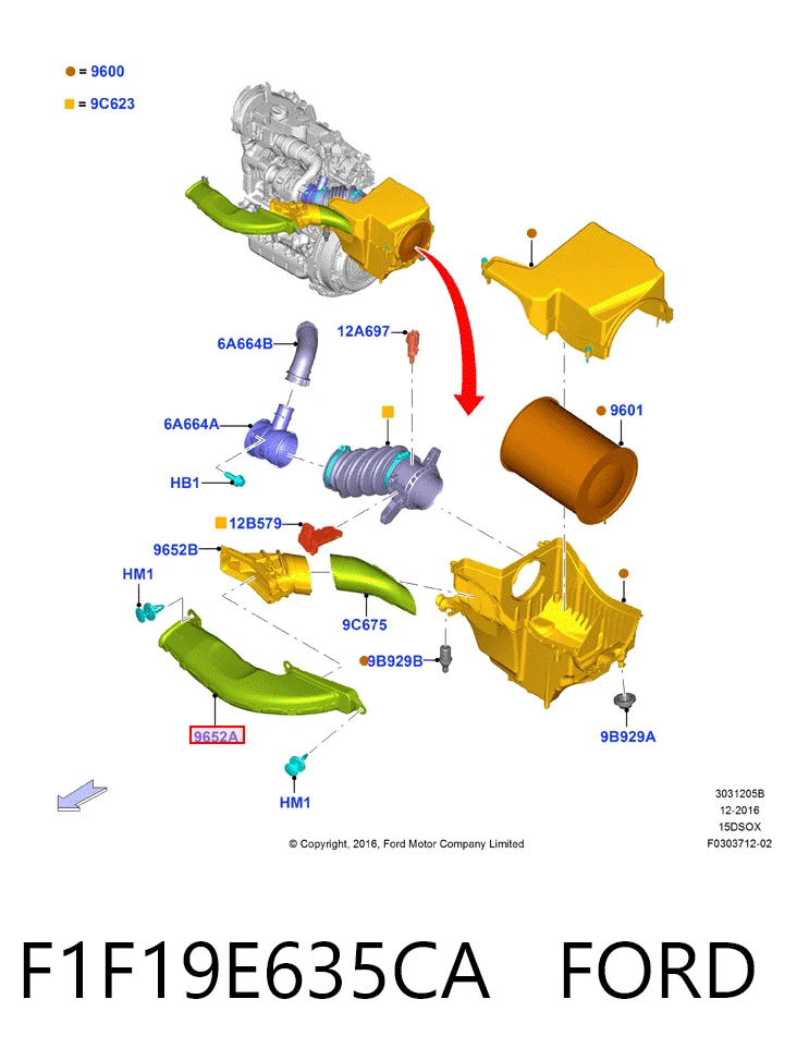 Воздухозаборник воздушного фильтра Ford Focus III хэтчбек (CB8) (2010 - 2020) цена, от 12.33 USD