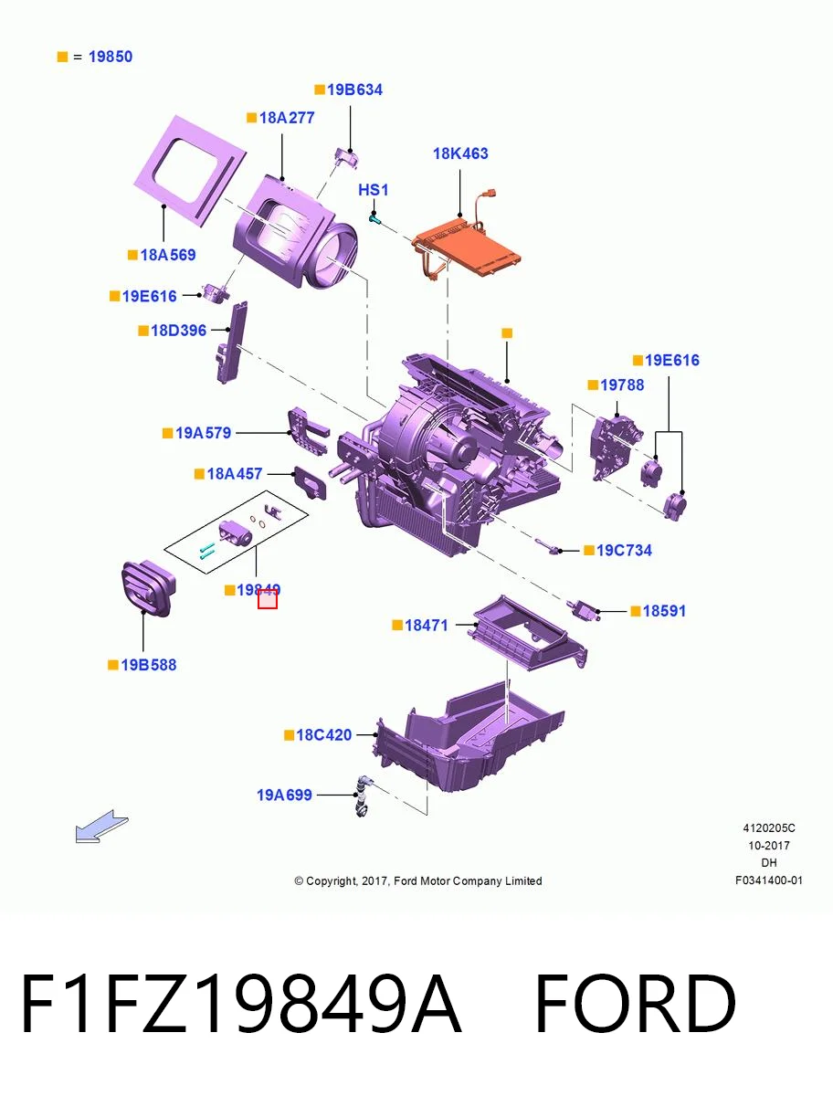 F1FZ19849A Ford Терморегулирующий вентиль кондиционера