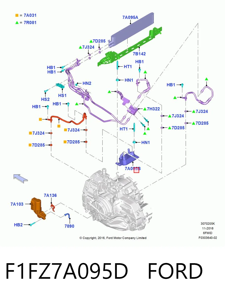 F1FZ7A095D Ford Радиатор охлаждения, АКПП