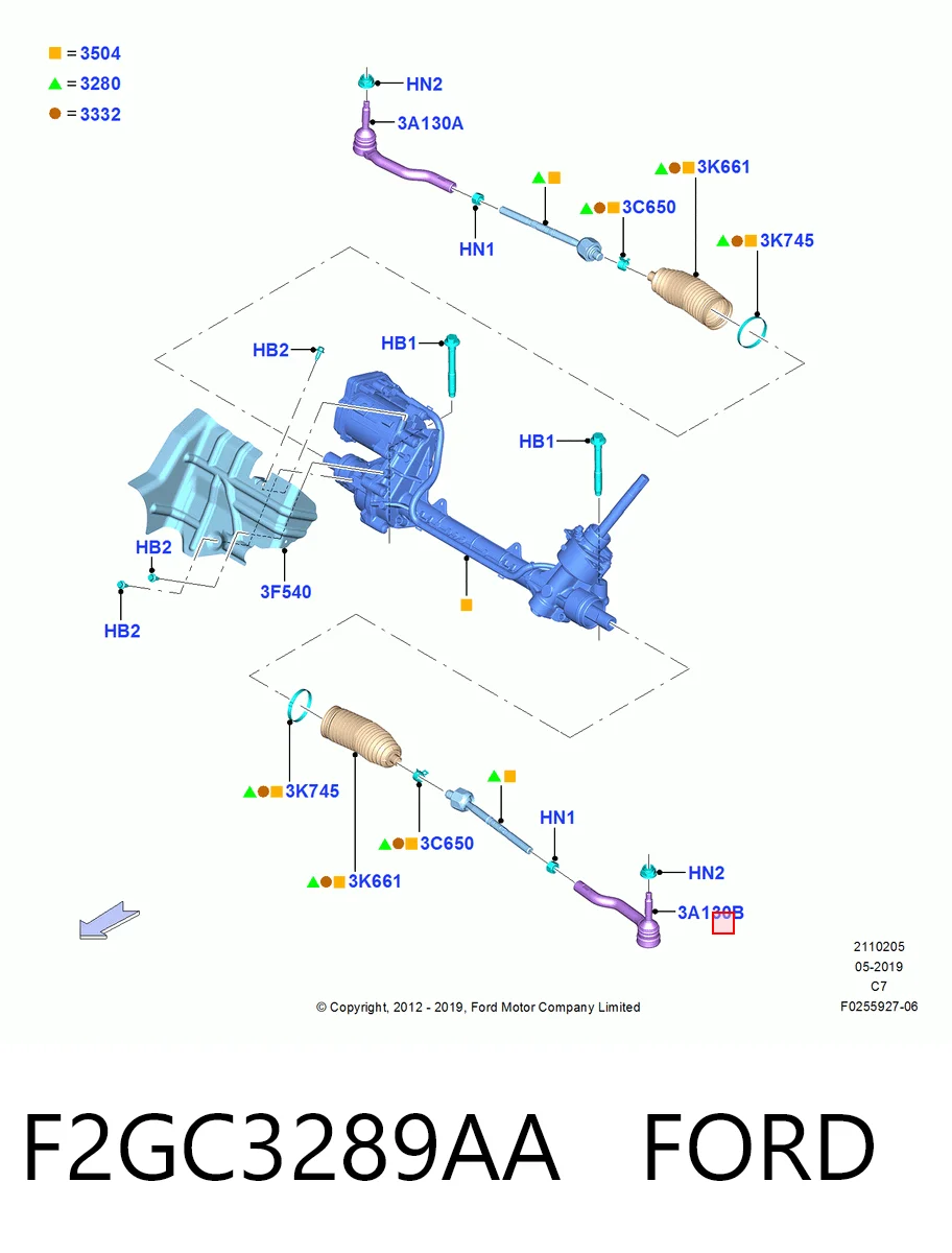 F2GC3289AA Ford Наружный наконечник рулевой тяги