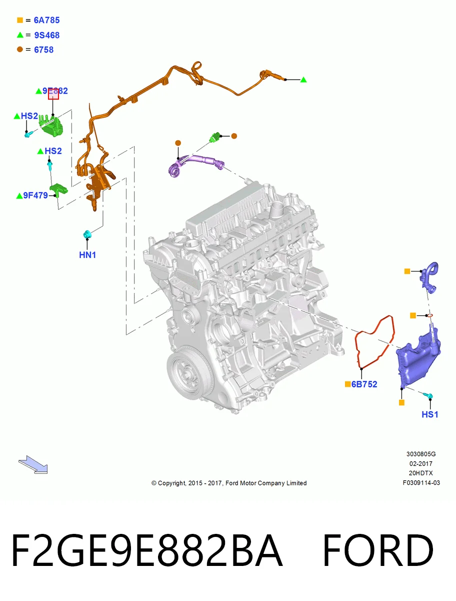 F2GE9E882BA Ford Соленоид давления наддува