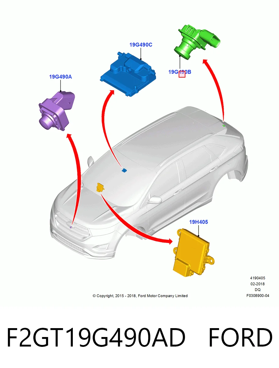 F2GT19G490AD Ford Камера системы обеспечения видимости