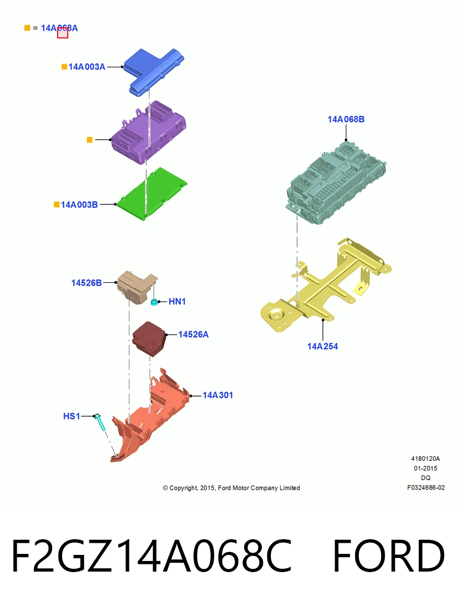 Монтажный блок предохранителей на Ford Edge II CD539