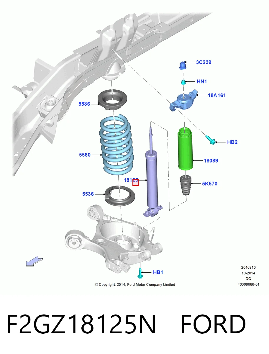 Стойка амортизатора задняя Ford ASH24697 цена, от 48.25 USD