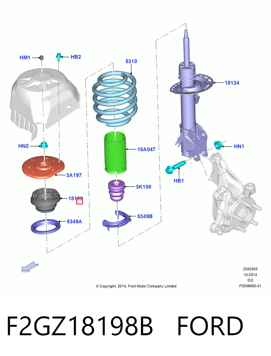 F2GZ18198B Ford Подшипник верхней опоры