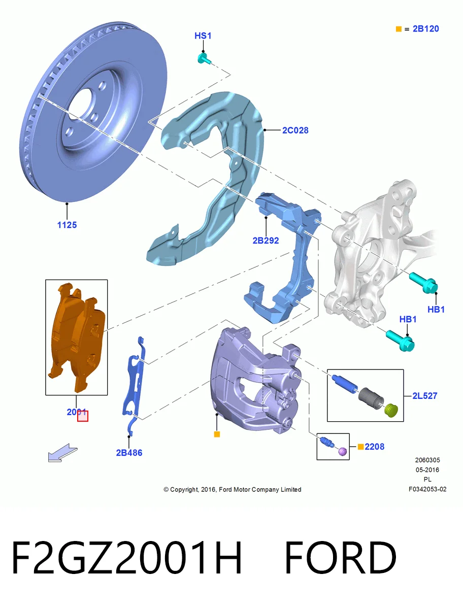F2GZ2001H Ford Колодки передние