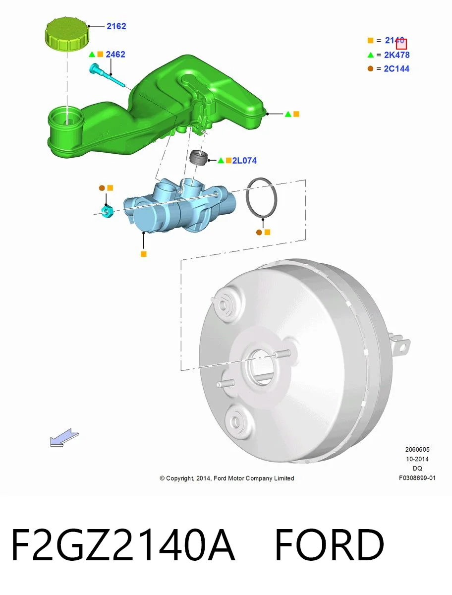 F2GZ2140A Ford Цилиндр тормозной, главный