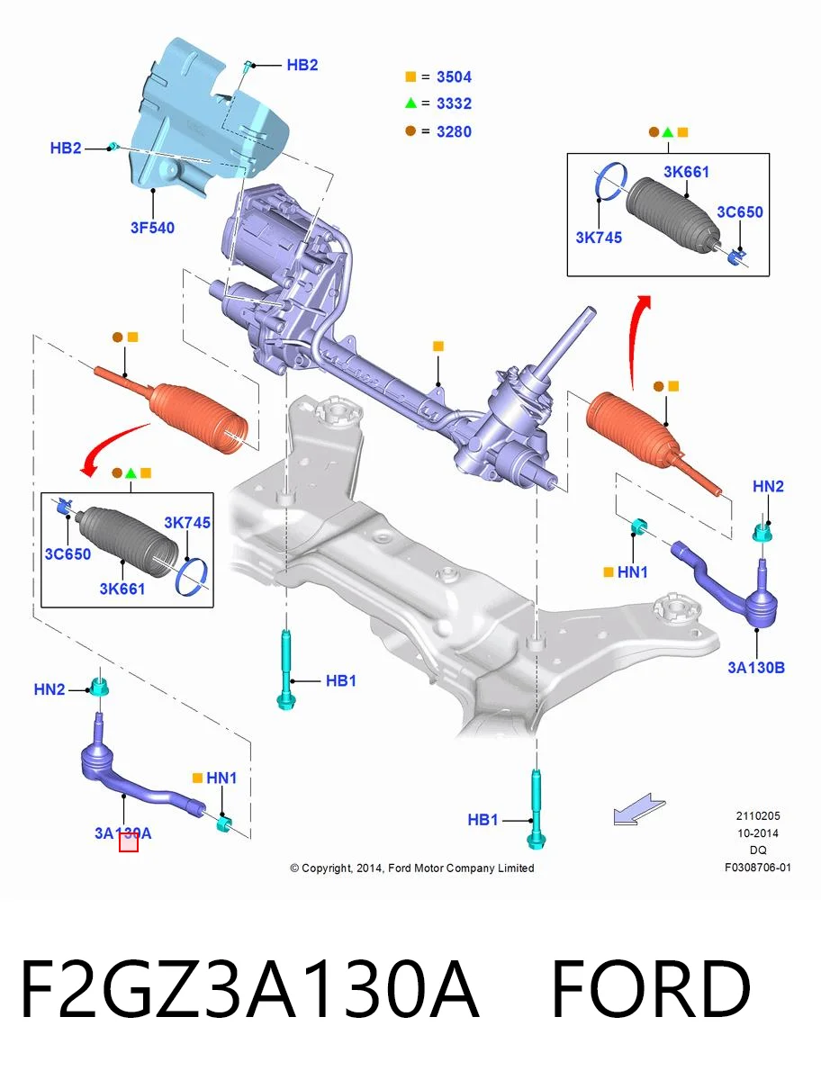 F2GZ3A130A Ford Наружный наконечник рулевой тяги