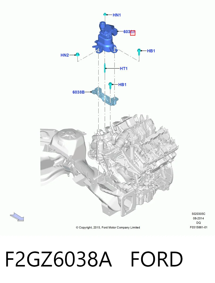 F2GZ6038A Ford Правая подушка двигателя